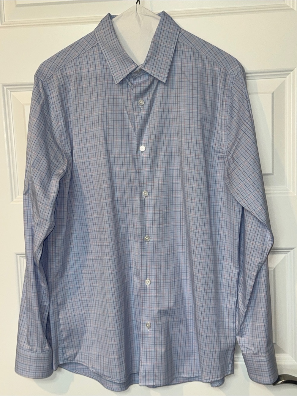 Men's Light Blue Multi-Check Dress Shirt